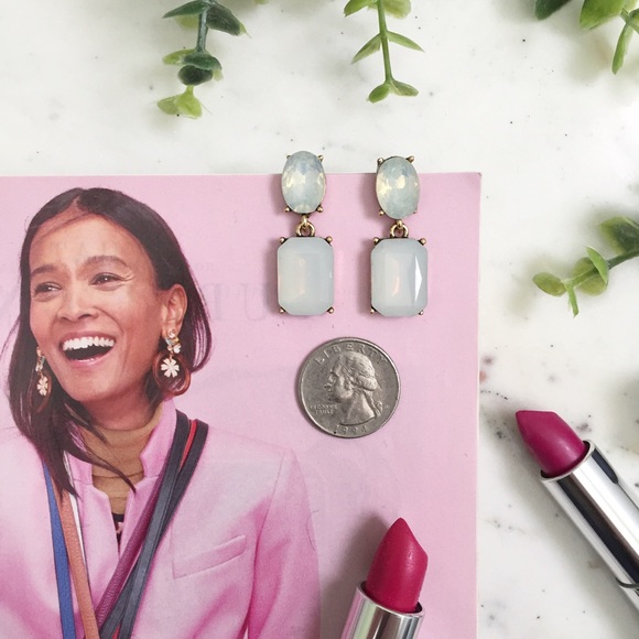 "Elora" Earrings || White Crystal Statement - Picture 6 of 9